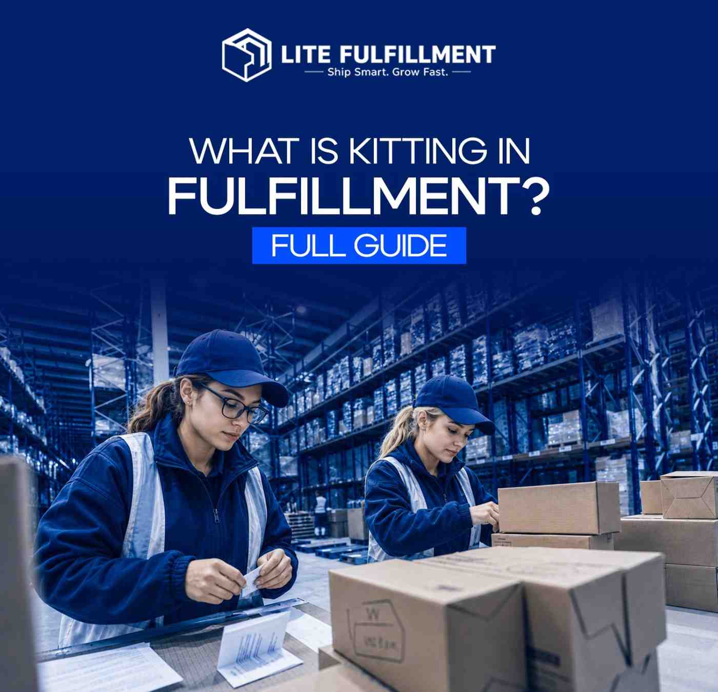 Warehouse team assembling product kits into single ready-to-ship units